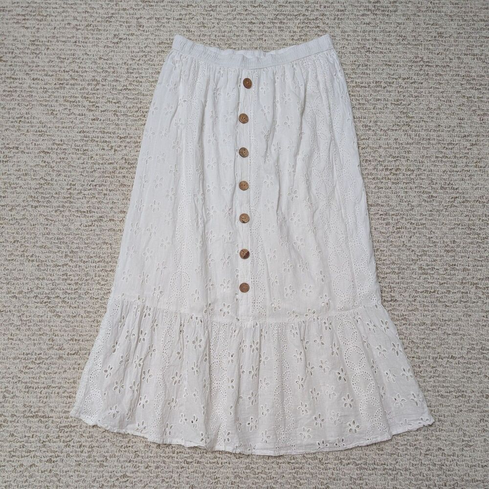 NAOO Women's Sz M Cotton Maxi Skirt